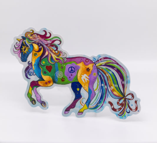 Peace Patchwork Pony Sticker Vinyl 4”