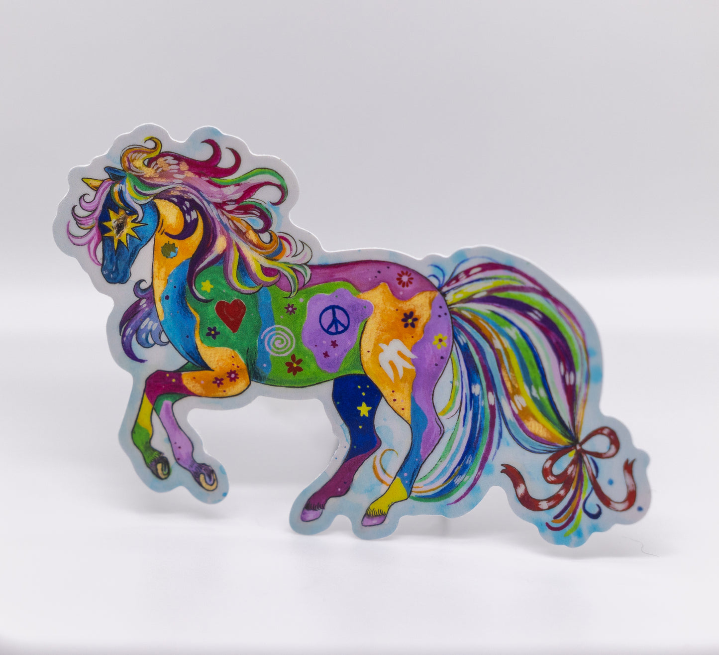 Peace Patchwork Pony Sticker Vinyl 4”