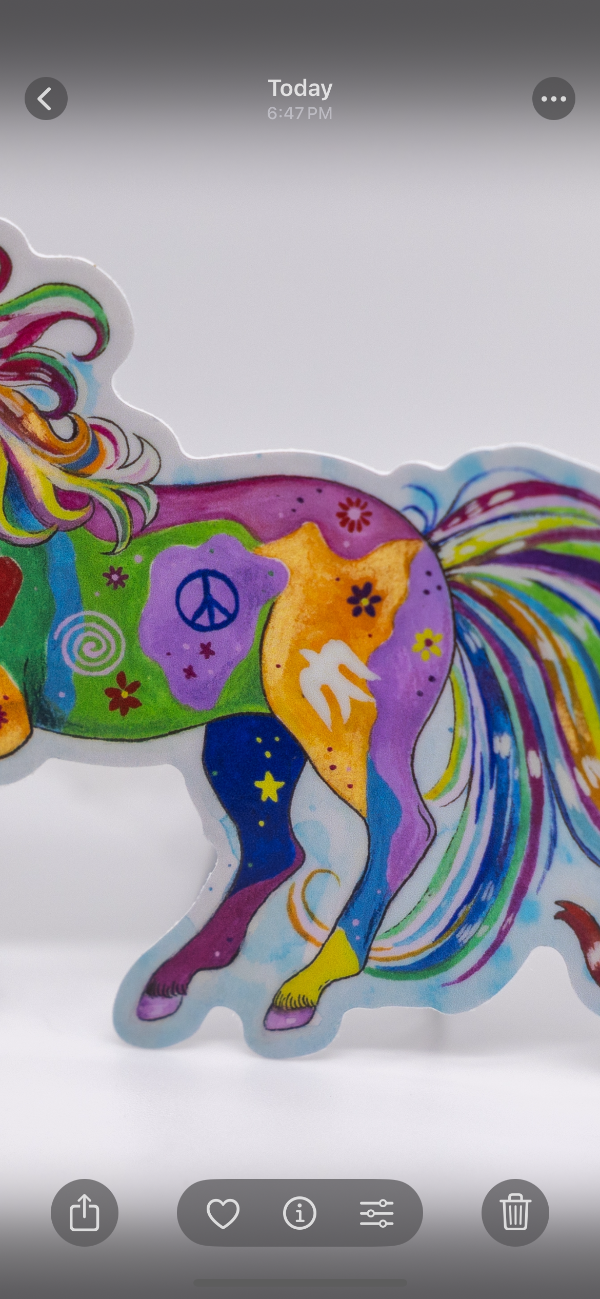 Peace Patchwork Pony Sticker Vinyl 4”