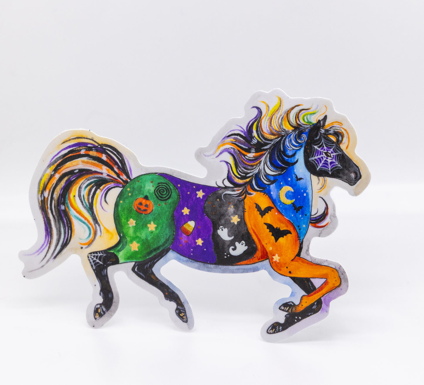 Spooky Patchwork Pony Vinyl Sticker 4”