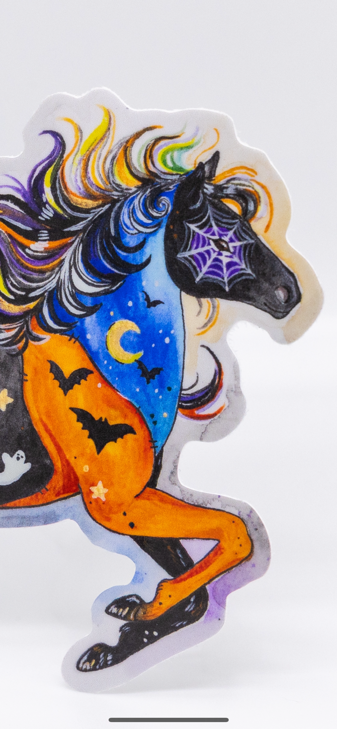 Spooky Patchwork Pony Vinyl Sticker 4”
